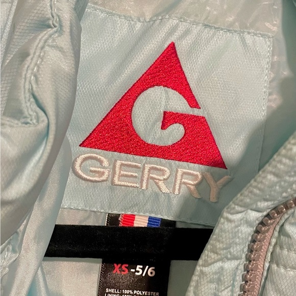 Gerry Girls 5/6 Insulated Snow Puffer Winter Jacket Light Aqua Blue Zip Up - Picture 7 of 8